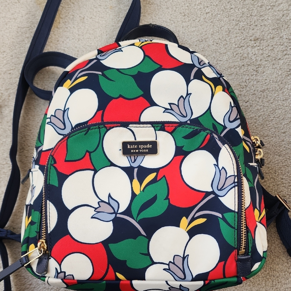 Kate Spade Multicolor Floral Backpack - Red, Green, Blue - Picture 2 of 16
